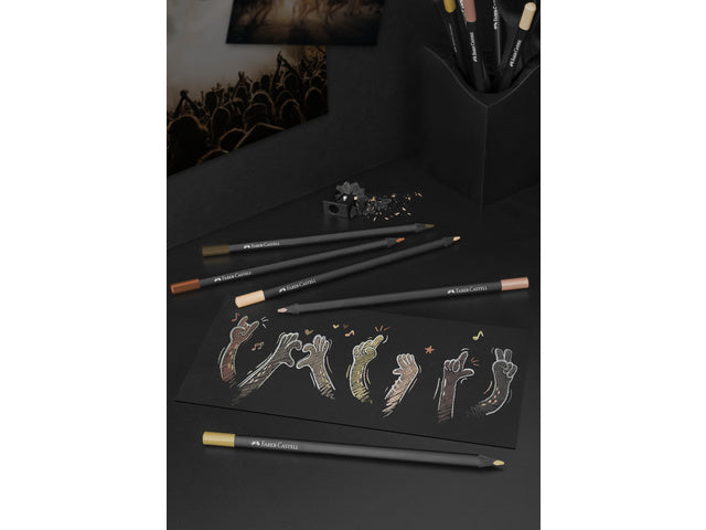 Kleurpotlood Faber-Castell Black Edition 12 stuks huidskleurtinten in kartonnen etui