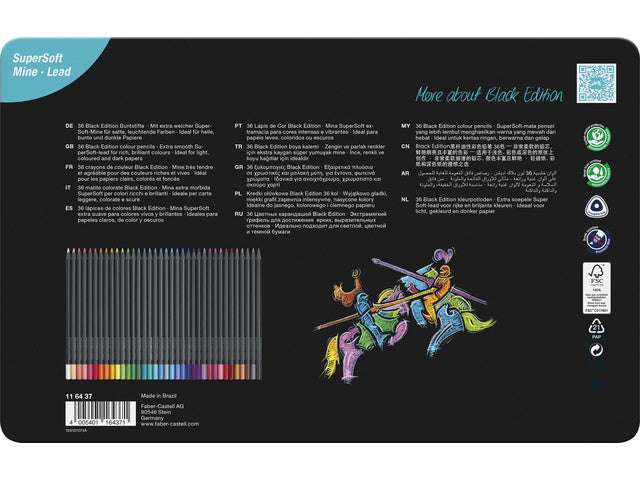 Kleurpotlood Faber-Castell Black Edition 36 stuks in bliketui