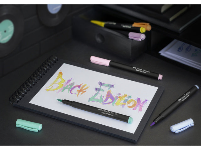 Pinselstift Faber-Castell Black Edition Pastell 6 Stück im Kartonetui