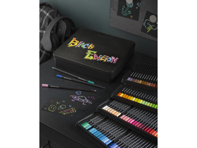 Kleurpotlood Faber-Castell Black Edition 100 stuks in bliketui
