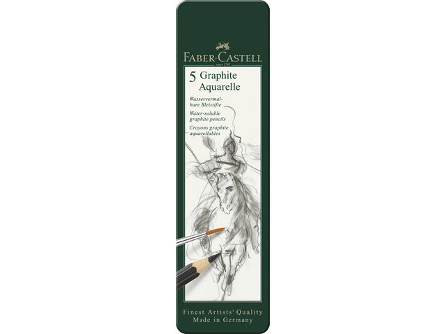 Aquarelpotlood Faber-Castell Grafiet etui a 5 stuks