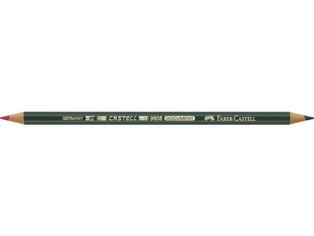 Kopieerpotlood Faber-Castell Document 9608 Rood/blauw