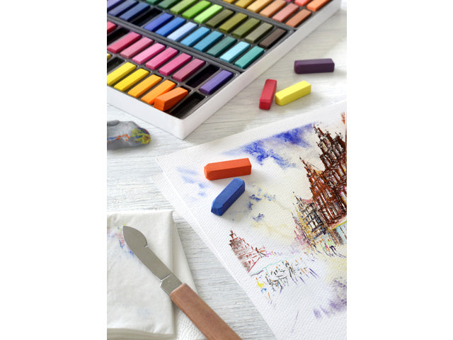 Pastelkrijt Faber-Castell halve lengte etui à 48 stuks