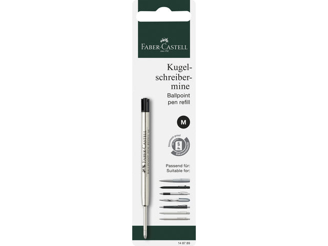 Vulling Faber-Castell Hexo balpen, M, Zwart op blisterkaart