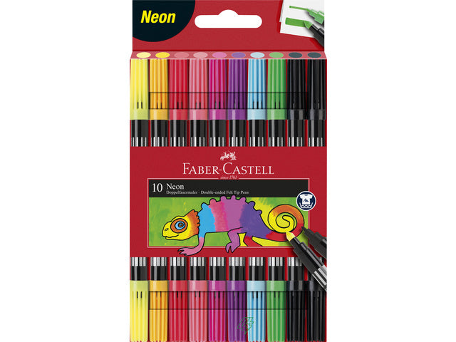 Stifte Faber-Castell Duo Neonfarben im Etui mit 10 Stück