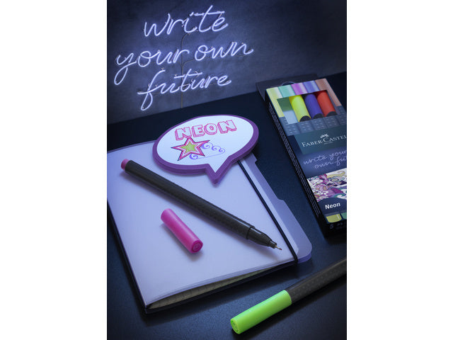 Fineliner Faber-Castell Grip 0,4mm Etui 5 Stück Neon sortiert