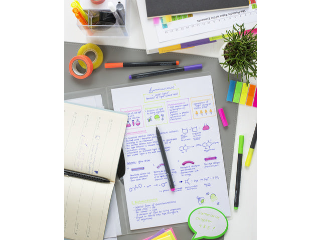 Fineliner Faber-Castell Grip 0,4mm Etui 5 Stück Neon sortiert