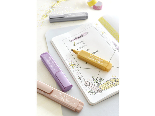 Textmarker Faber-Castell metallic etui 4 delig