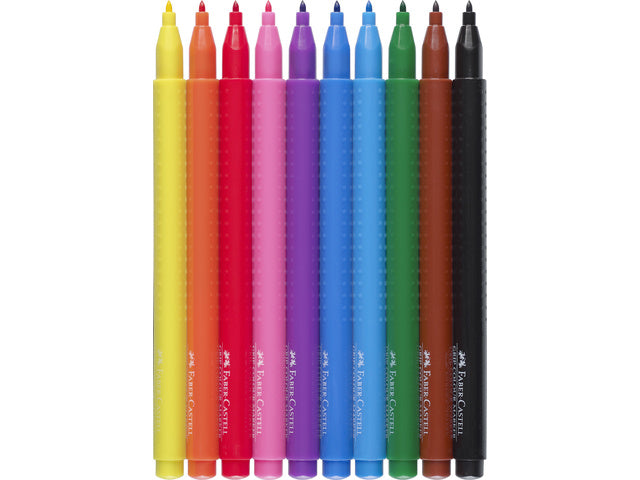 Viltstiften Faber-Castell GRIP Color Etui 10 Stück