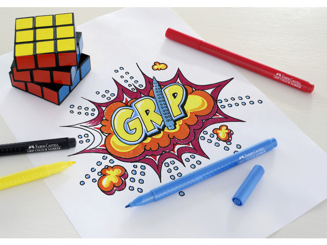 Viltstiften Faber-Castell GRIP Color Etui 10 Stück