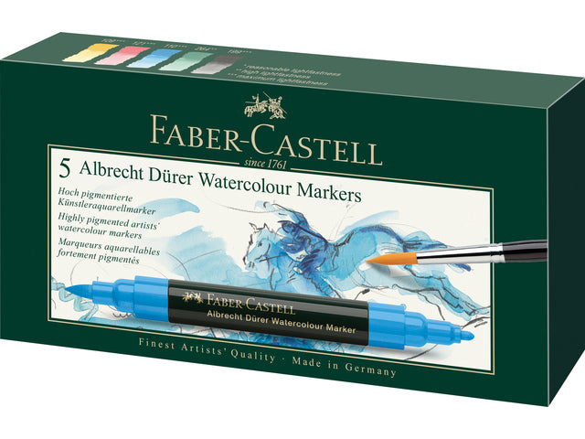 Aquarelmarker Faber-Castell Albrecht Dürer doos a 5 stuks