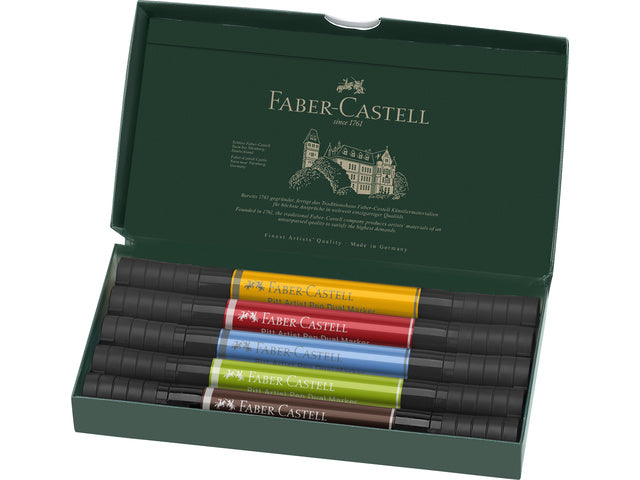 Tekenstift Faber-Castell Pitt Artist Pen duo marker etui a 5 stuks