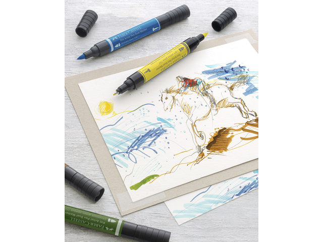 Tekenstift Faber-Castell Pitt Artist Pen duo marker etui a 5 stuks