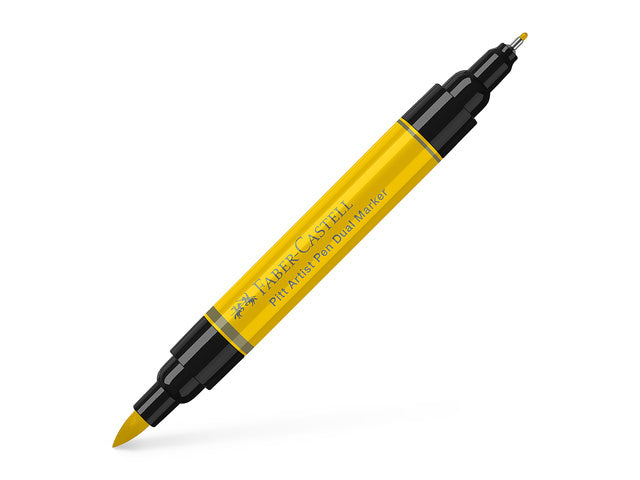 Tekenstift Faber-Castell Pitt Artist Pen duo marker 107 cadmiumgeel geel