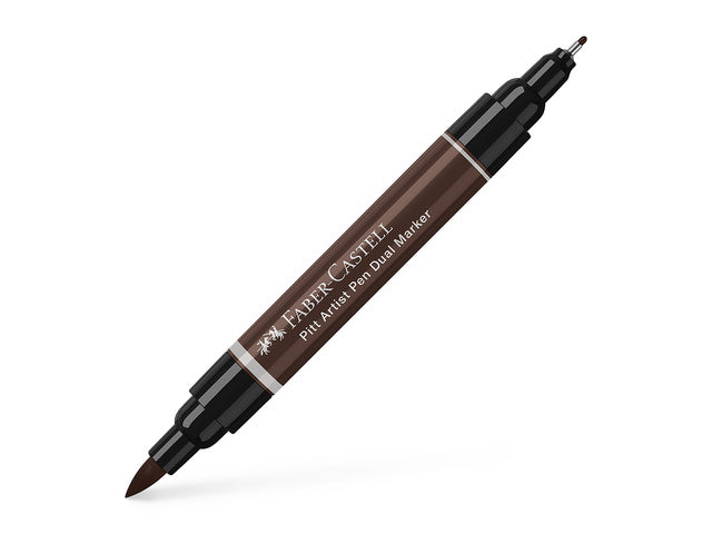 Tekenstift Faber-Castell Pitt Artist Pen duo marker 175 donker sepia