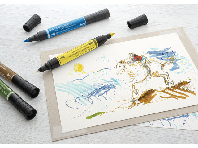 Tekenstift Faber-Castell Pitt Artist Pen duo marker 189 blau