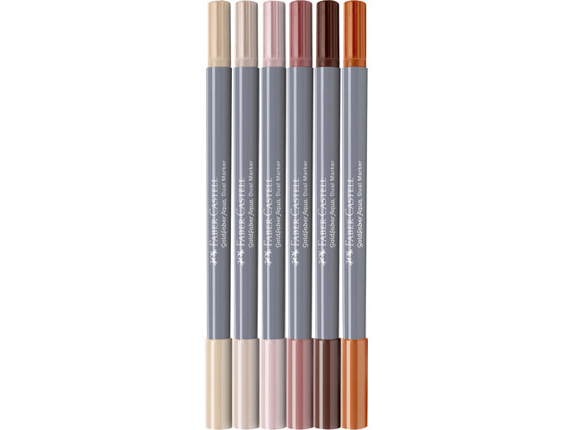 Duo aquarelmarker Faber-Castell Goldfaber etui 6 stuks Portret