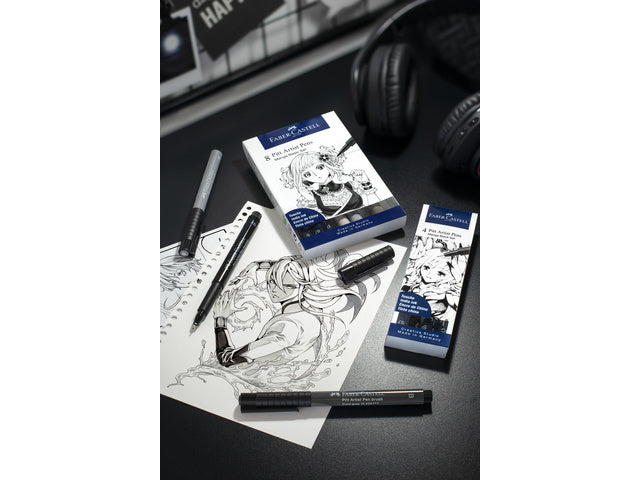Tekenstift Faber-Castell Pitt Artist Pen Manga 8-delig etui Basic