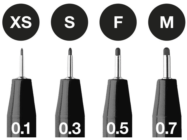 Stift Faber-Castell Pitt Artist Pen, 4 Stück, schwarz, M/F/S/XS