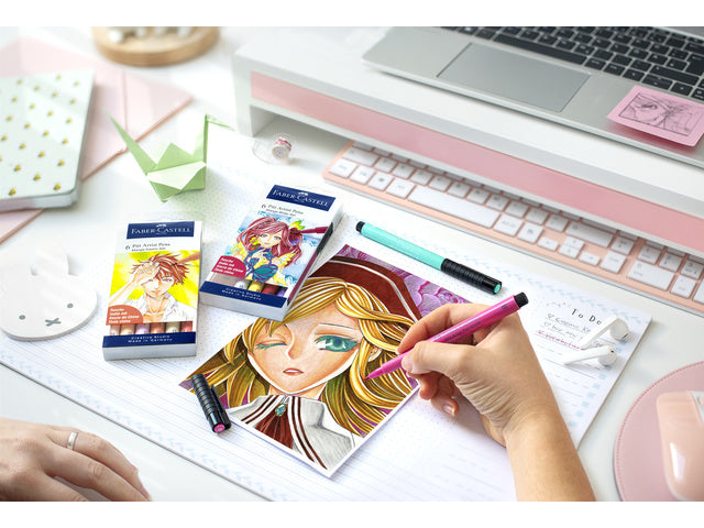 Tekenstift Faber-Castell Pitt Artist Pen Manga 6-delig etui Kaoiro