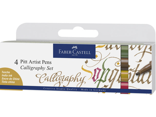 Tintenstift Faber-Castell Pitt Artist Pen Kalligrafieset vom 4
