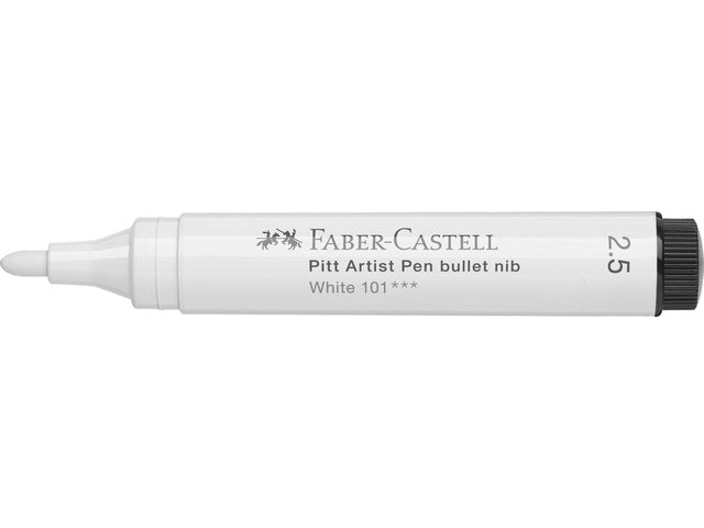 Tekenstift Faber-Castell Pitt Artist Pen 101 wit, 2,5 mm