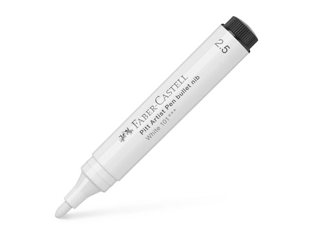 Tekenstift Faber-Castell Pitt Artist Pen 101 wit, 2,5 mm