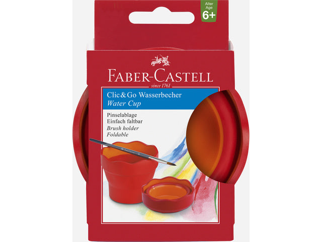 Wasserbecher Faber-Castell Clic & Go rosa / orange