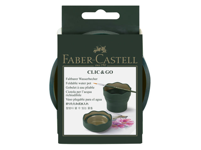 Wasserbecher Faber-Castell Clic & Go donkergroen