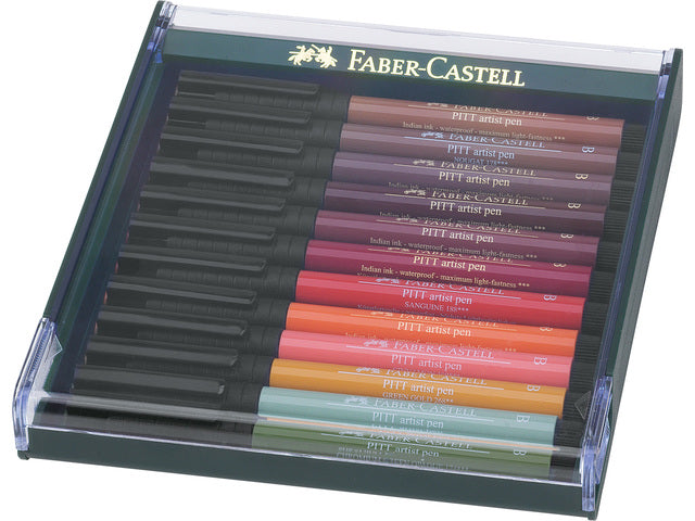 Zeichenstift Faber-Castell Pitt Artist Pen Brush Set 12 Stück Erdtöne