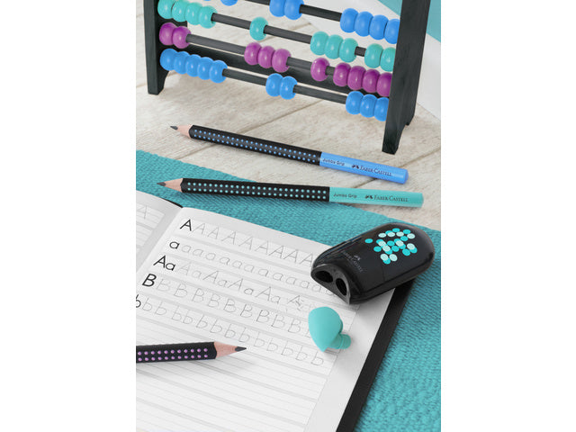 Grafietpotlood Faber-Castell Jumbo Grip two-tone zwart/turquoise
