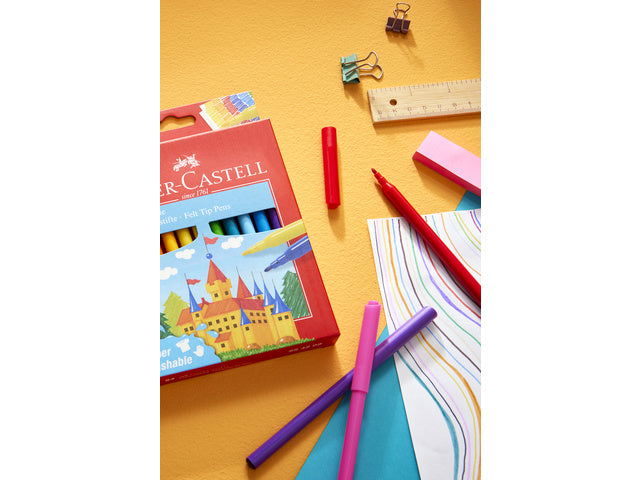 Viltstift Faber-Castell 24 Stück Kartonetui sortiert