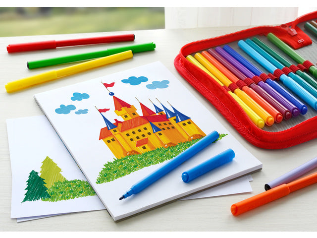 Viltstift Faber-Castell 36 stuks kartonnen etui assorti