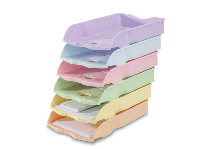 Brievenbak HAN Re-LOOP A4/C4 stapel- en nestbaar pastel blauw 100% gerecycled materiaal