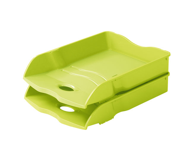 Brievenbak HAN Re-LOOP A4/C4 stapel- en nestbaar, limoen 100% gerecycled materiaal