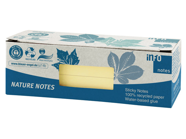Info Nature Notes Gelb 50x40mm 12 Blöcke a 100 Vel
