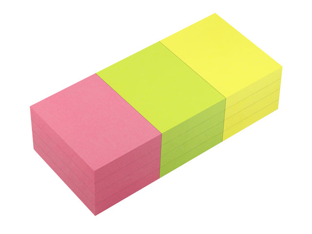 Info Notizen 50 x 40 mm, verschiedene Farben, Packung mit 12 Blöcken