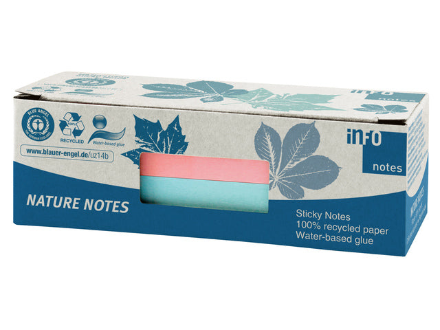 Info Nature Notes Ass Farbe 50x40, 12 Blöcke a 100 Vel