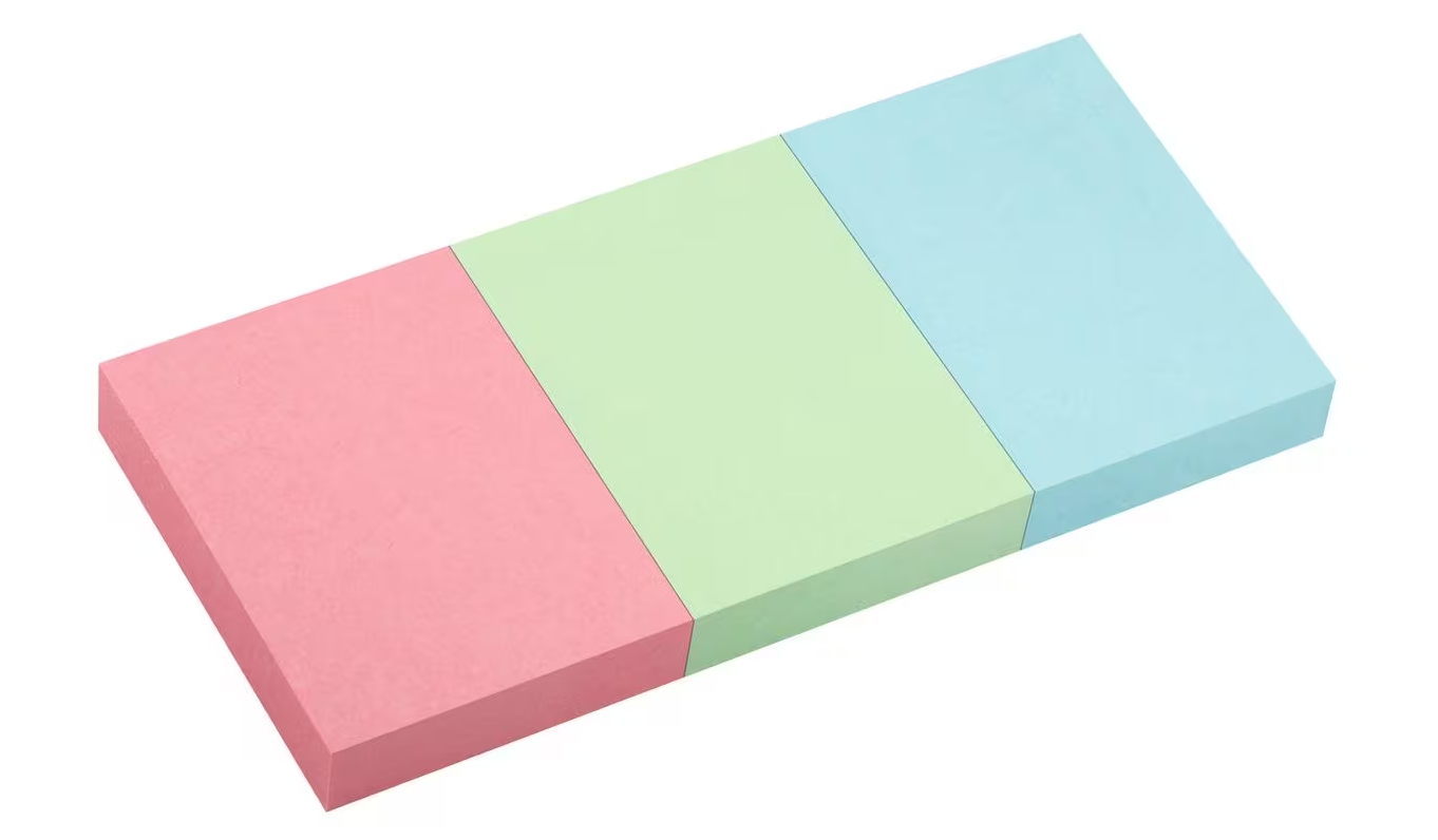 Info notes 50x40mm assorti pastel pak 3 blok 100 vel