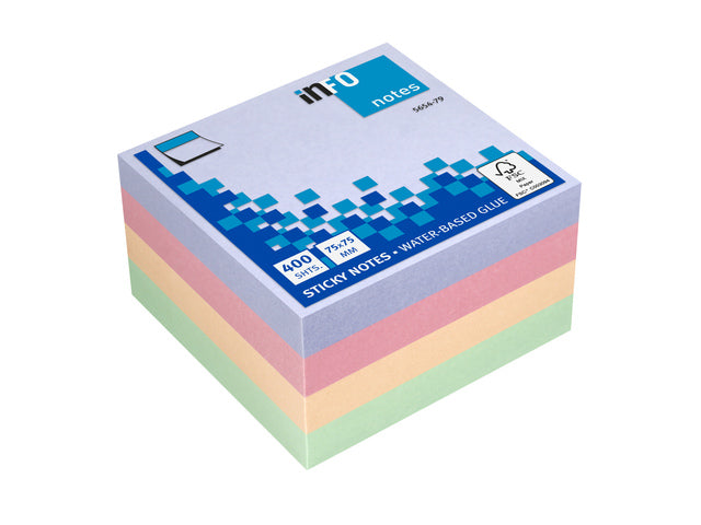 Info Notizen 75x75mm assorti harmony blok a 400 vel