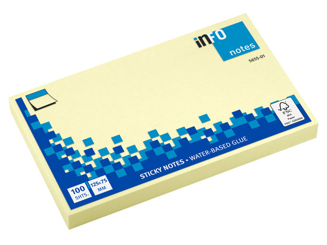 Info Notizen 125x75mm Gelblock a 100 Vel
