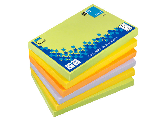 Info Notizen 125x75mm assorti Federpaket a 6 Block