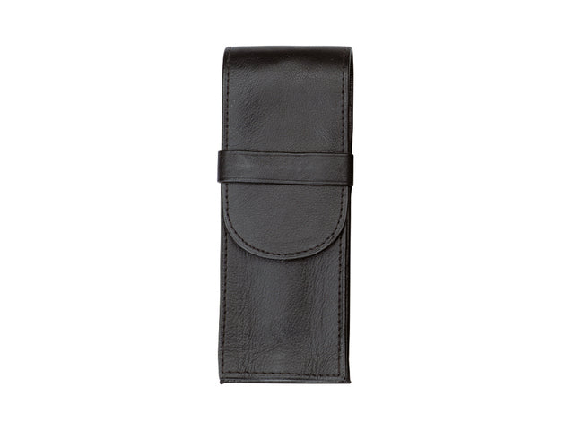 Pennenetui voor 3 stuks zwart leer 14 x 6 x 2,5 cm