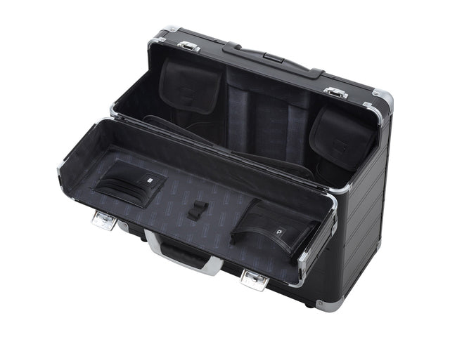 Trolley-Pilotenkoffer Alumaxx DISCOVERY Aluminium matt schwarz