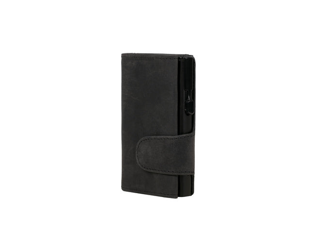 Pasjeshouder Clicksafe jachtleer schwarz/zwart RFID