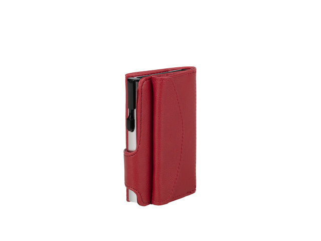 Pasjeshouder Clicksafe Kunstleder rot/silber RFID