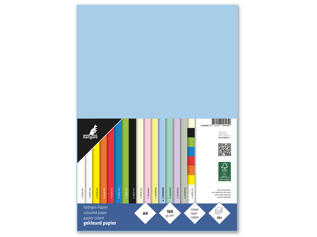 Papier Kangaro A4 160 Gramm Pastellblau Pak 50 Vel