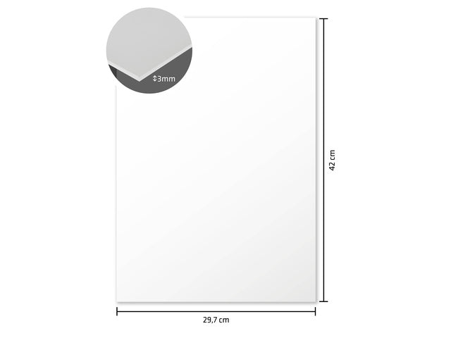 Foamboard Kangaro wit A3 3 mm dik, 15 stuks 2 dubbelzijdig mat papier