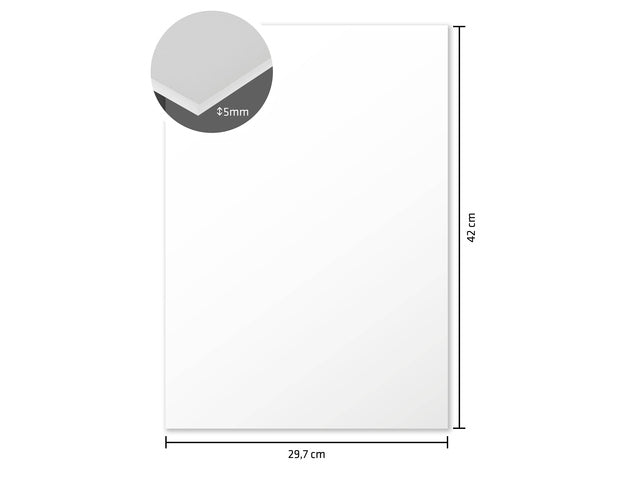 Foamboard Kangaro wit A3 5 mm dik, 10 stuks 2 dubbelzijdig mat papier