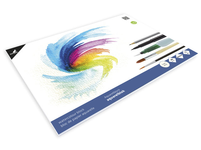 Aquarelpapier Kangaro blok 24x32cm 300 gram 16 vel roomwit